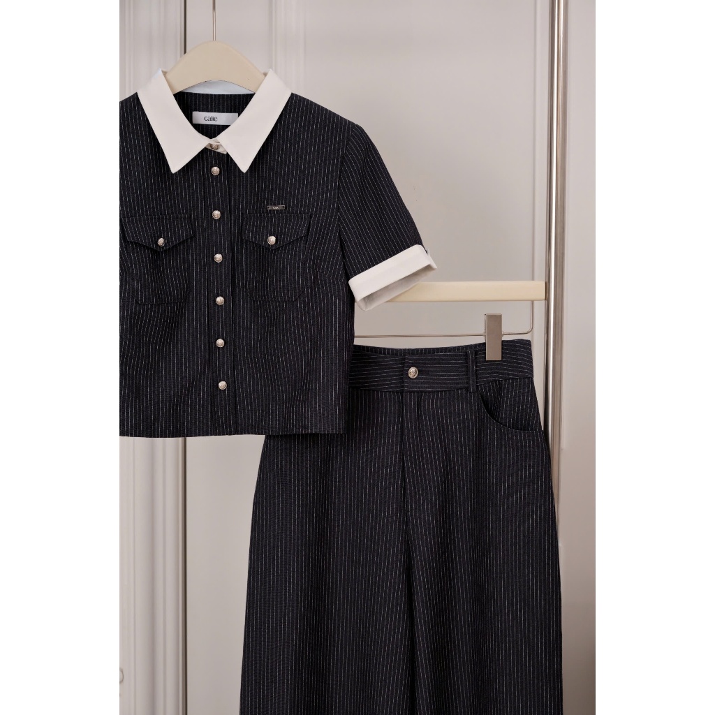 (Little Women) Quần suông tuýt sy kẻ, form basic, thanh lịch, tôn dáng thời trang thiết kế Calie QX076 | BigBuy360 - bigbuy360.vn