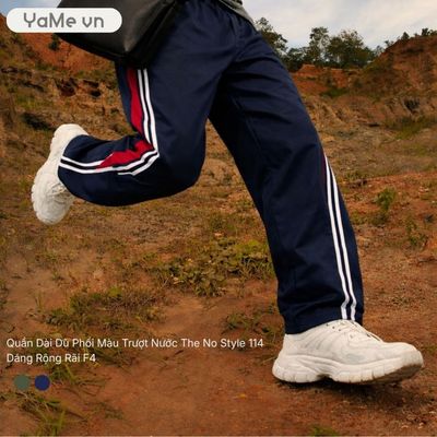 Quần Dài Dù Phối Trượt Nước The No Style 114 Dáng Rộng Rãi F4 23700 |YaMe|