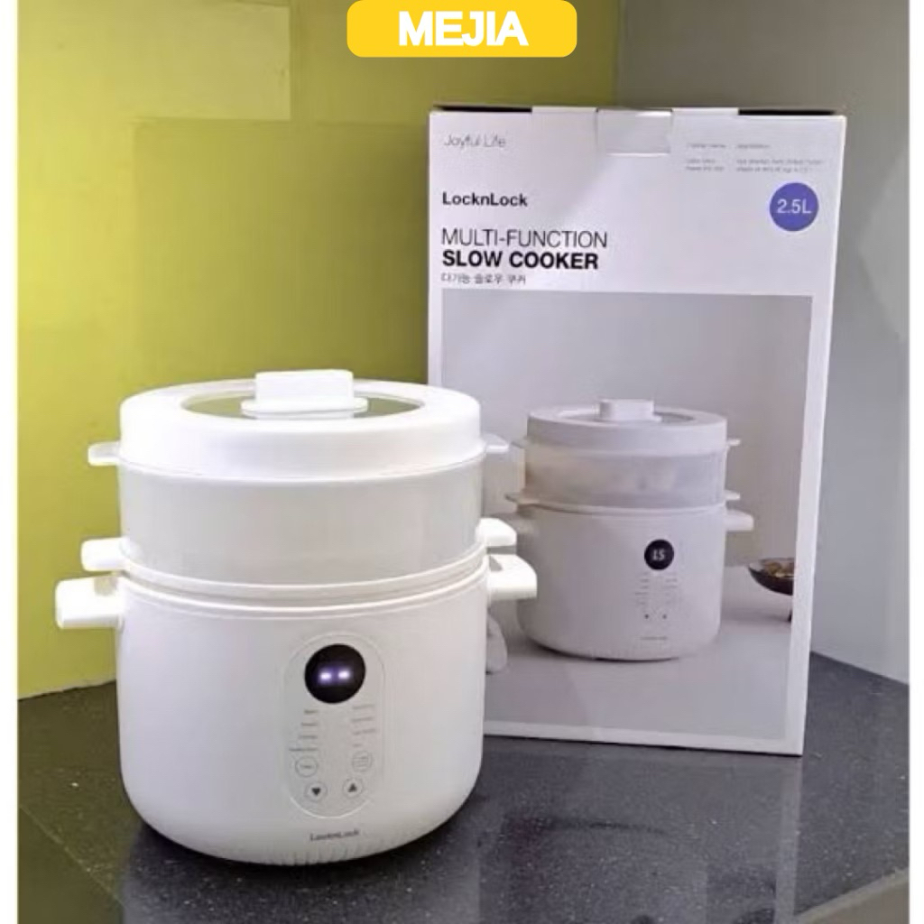 Nồi nấu chậm đa năng Locknlock Bianco Multi-function Slow Cooker 2.5L - EJP164IVY, Kèm Khay Hấp, 4 T