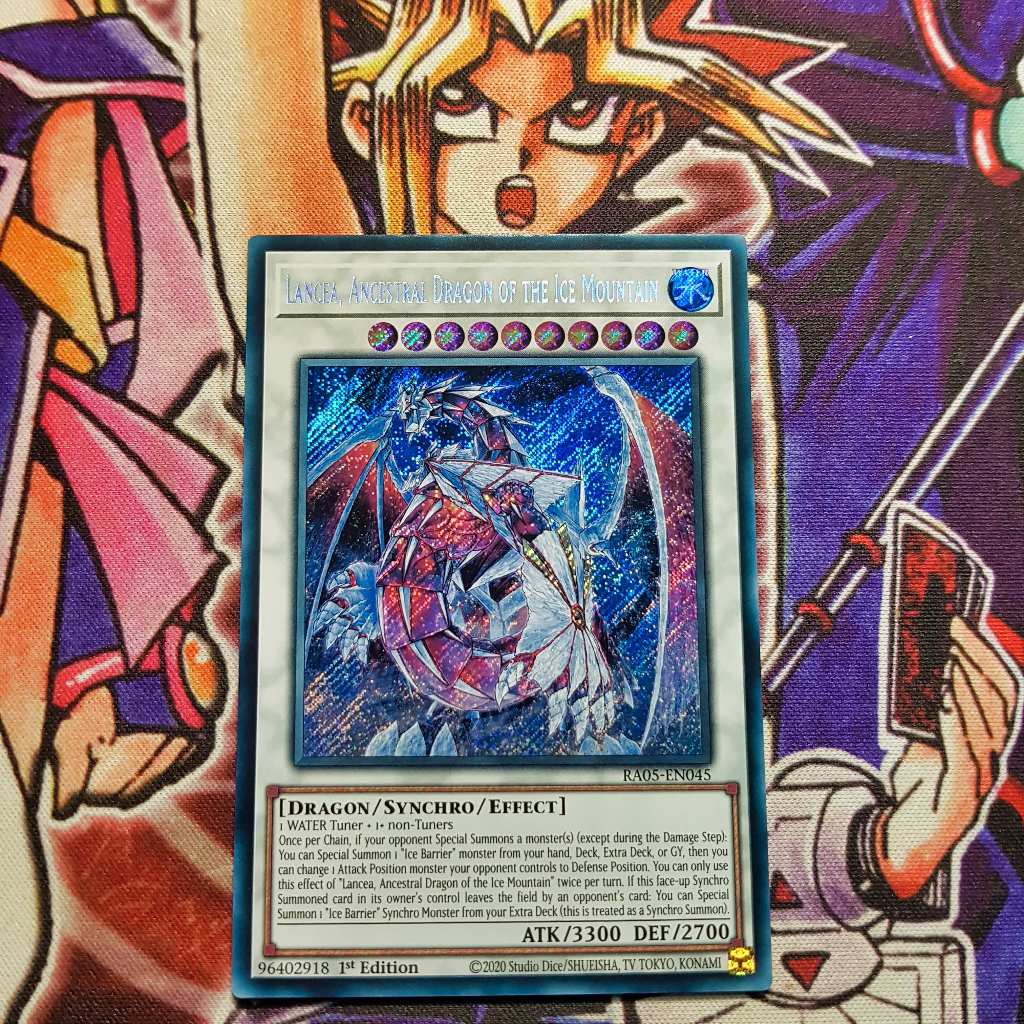 Thẻ bài Yugioh chính hãng | Lancea, Ancestral Dragon of the Ice Mountain | RA05 Super, Ultra, Secret