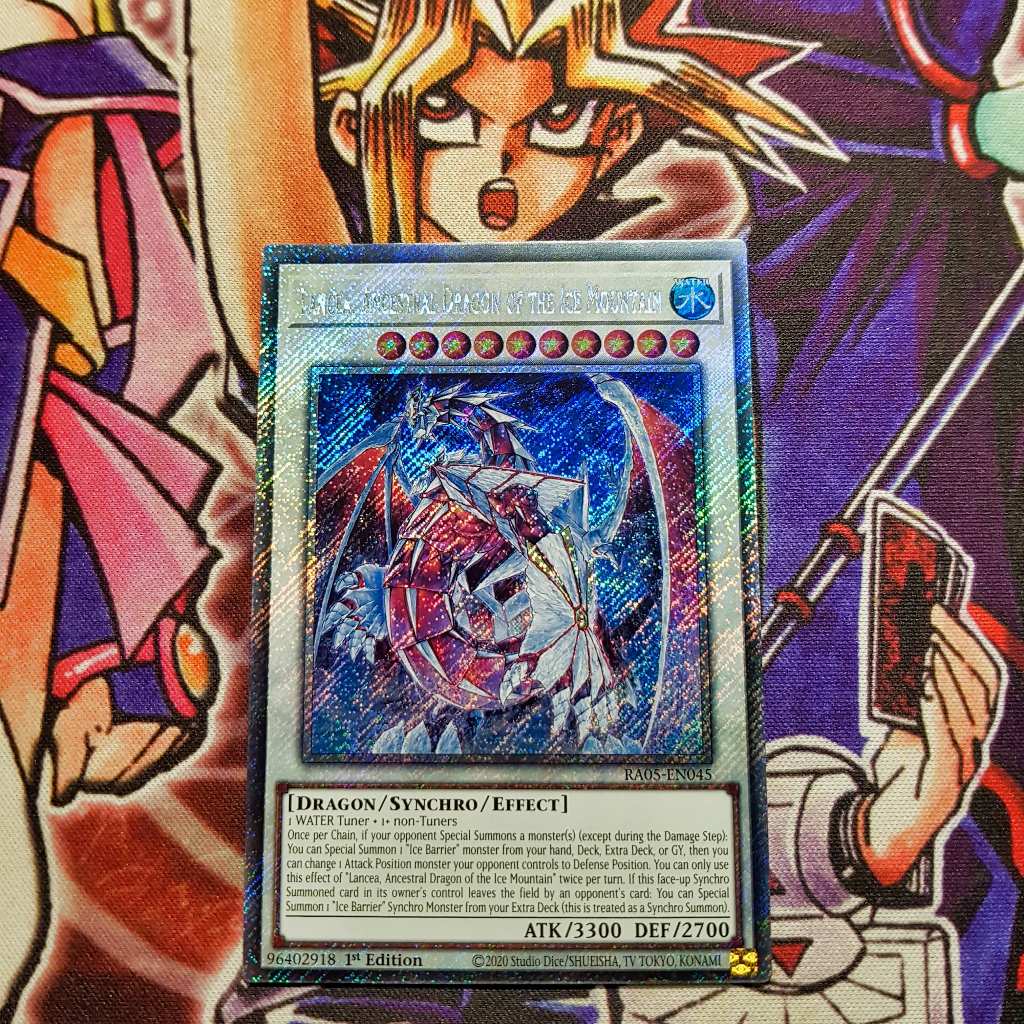 Thẻ bài Yugioh chính hãng | Lancea, Ancestral Dragon Of The Ice Mountain | RA05 Platinum Secret Rare
