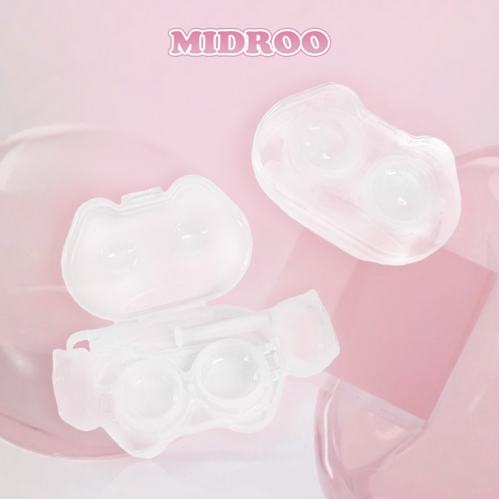 Hộp đựng kính áp tròng Midroo Dễ Thương Mèo Dễ Lens Khay Kèm Dụng Cụ Đeo Lens