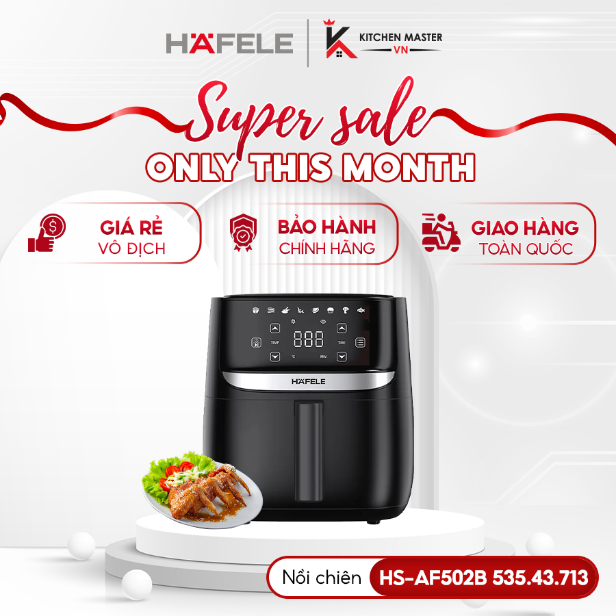 Nồi Chiên Không Dầu Hafele HS-AF502B Giòn Ngon Ít Dầu, Nấu Nhanh, Tiện Lợi, Chính Hãng Hafele