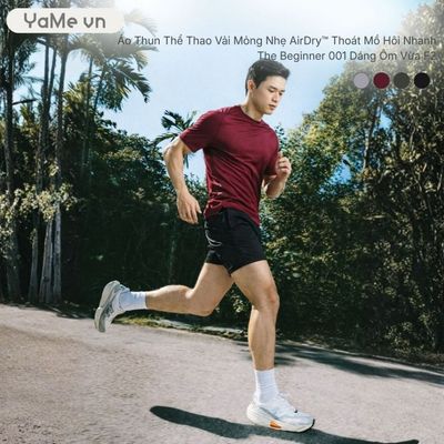 Áo Thun Thể Thao Nam AirDry™ Thoát Mồ Hôi The Beginner 001 Dáng Ôm Vừa F2 24475 |YaMe|