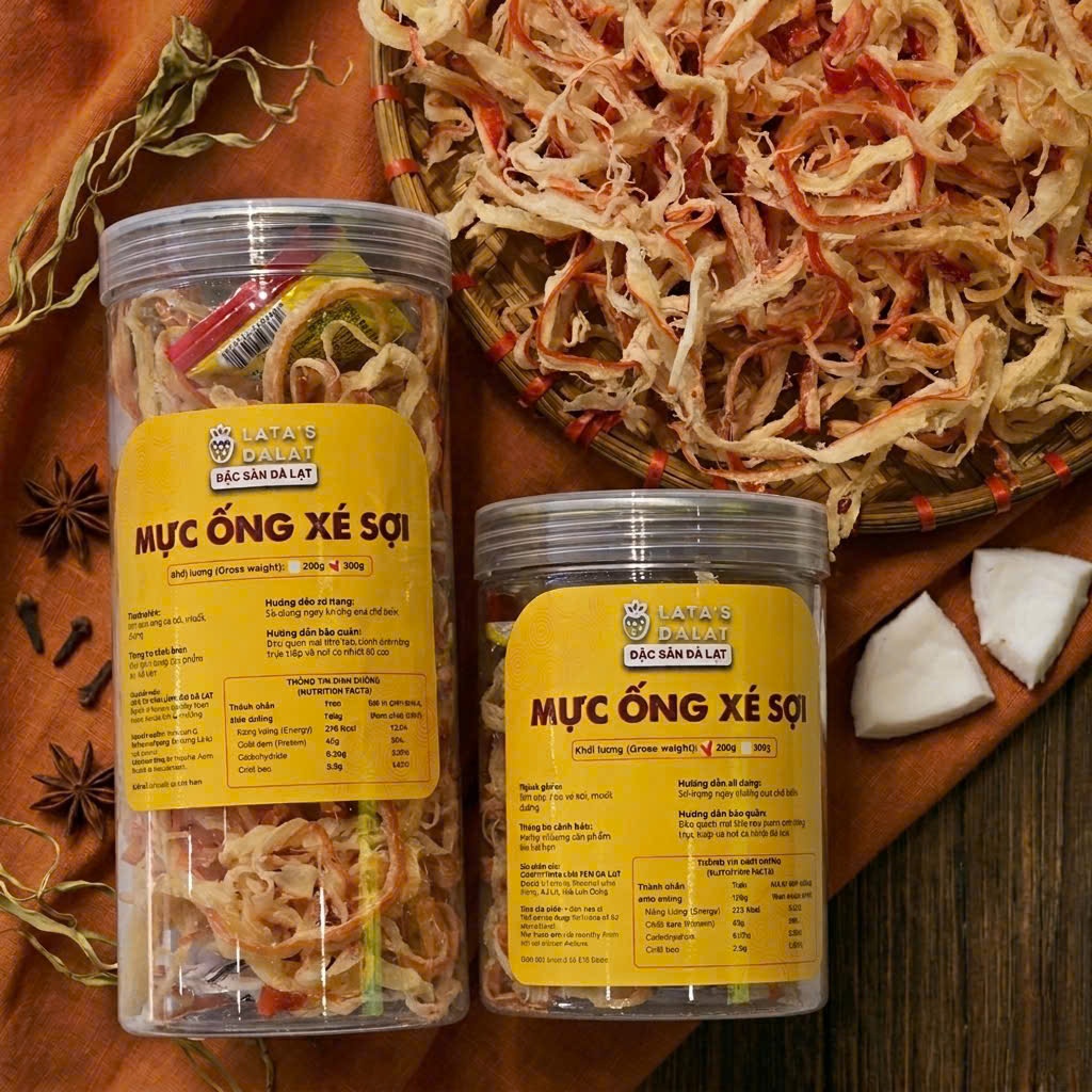 Mực Xé Sợi Hấp Nước Dừa Thơm Ngon