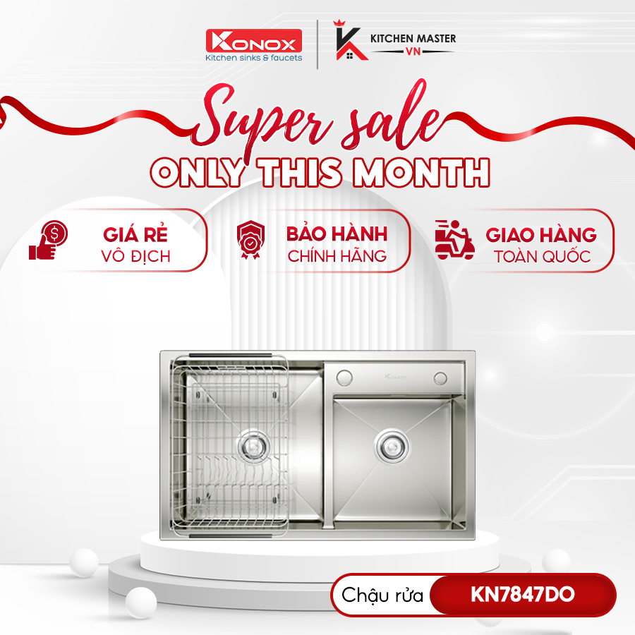 Chậu Rửa Bát Konox KN7847DO – Thiết Kế Đa Năng Dễ Dùng Hàng Ngày