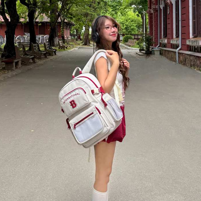 Balo nam nữ đi học đi làm BAMA Border Backpack cặp chống nước nhiều ngăn đựng laptop 13 14 15.6 inch | BigBuy360 - bigbuy360.vn