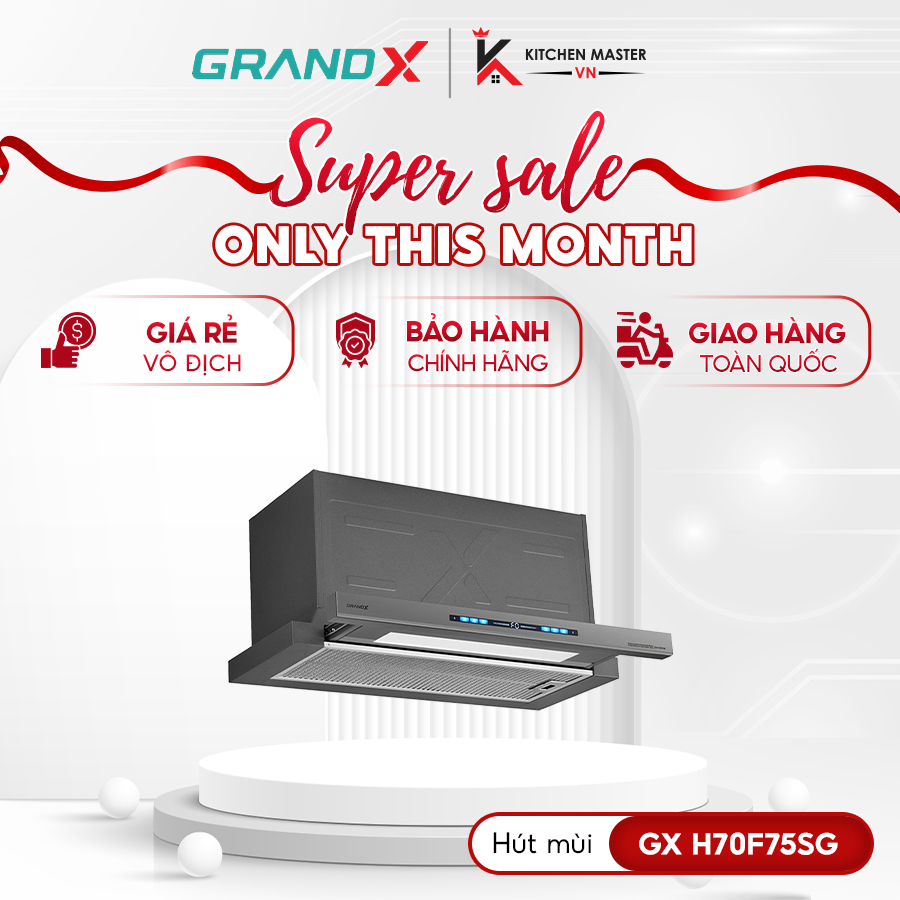 Máy hút mùi âm tủ GrandX GX H70F75G/GX H70F75SG - Máy Hút Mùi Không Ồn