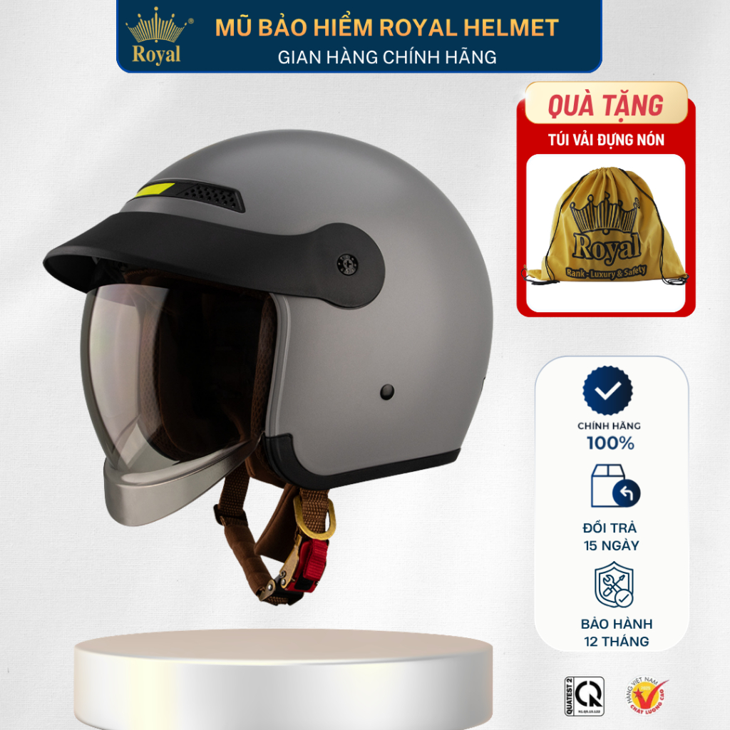 Mũ Bảo Hiểm Royal Chính Hãng M139 Luxury Cho Nam Nữ Bảo Hành 12 Tháng