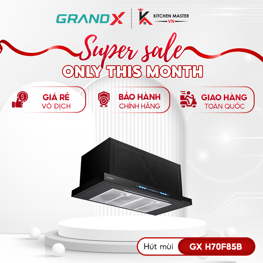 Máy hút mùi GrandX GX H70F85B - Máy Hút Mùi Lọc Than Hoạt Tính