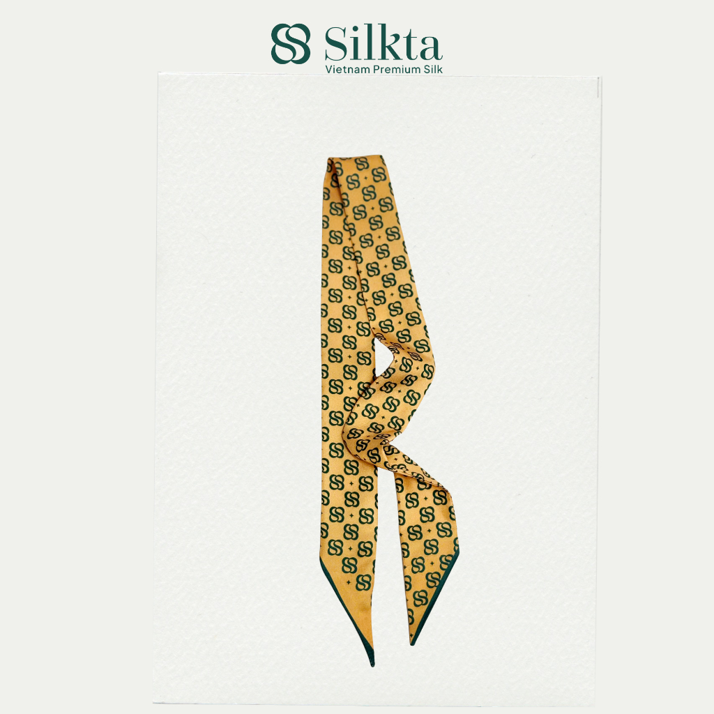 Khăn twilly lụa tơ tằm tự nhiên cao cấp Silkta Duyên Tơ Gọi Nắng Phụ kiện túi xách & quàng cổ sang t