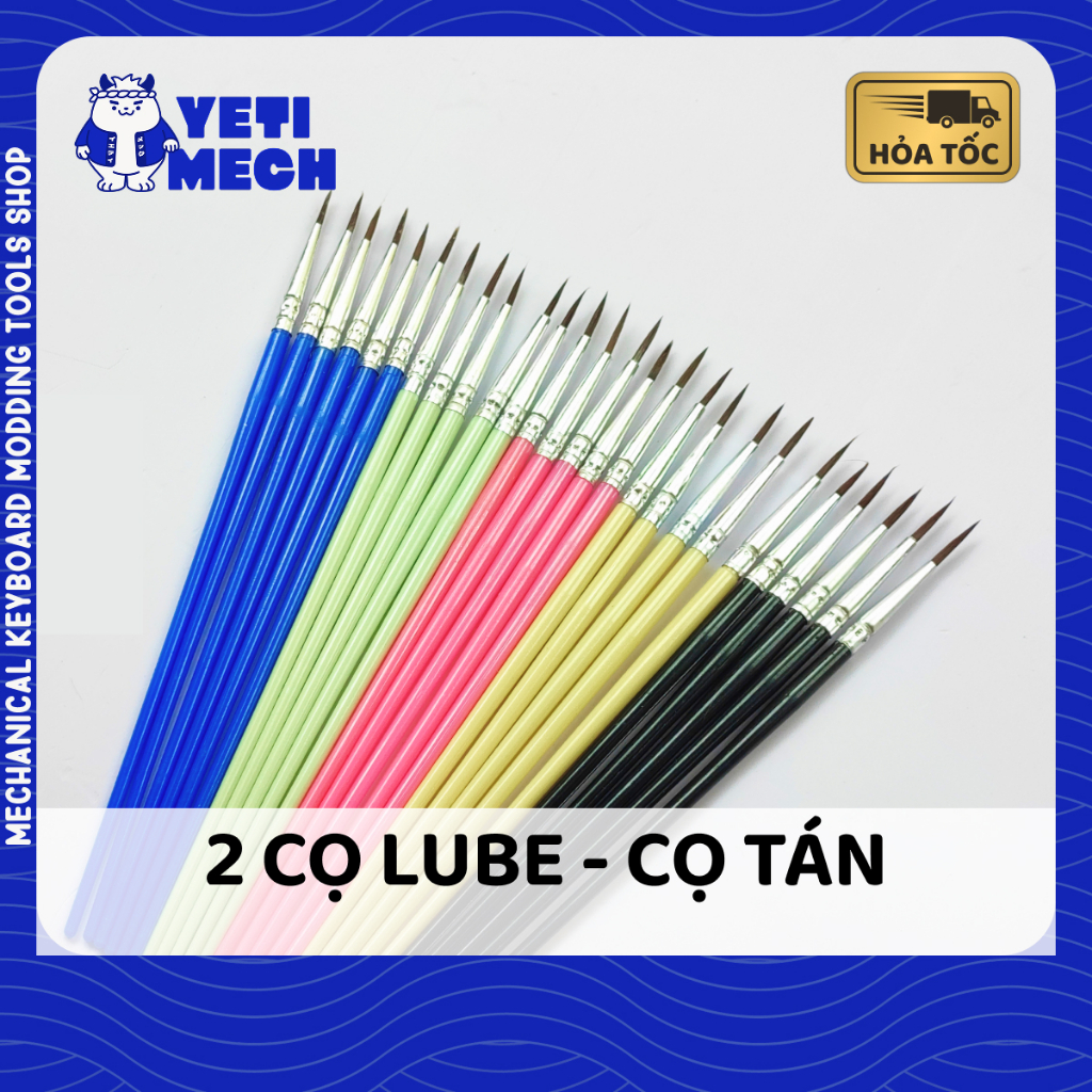 Combo 2 cọ lube switch - cọ tán mỡ mod switch bàn phím cơ | Cọ lube switch | Yeti Mech