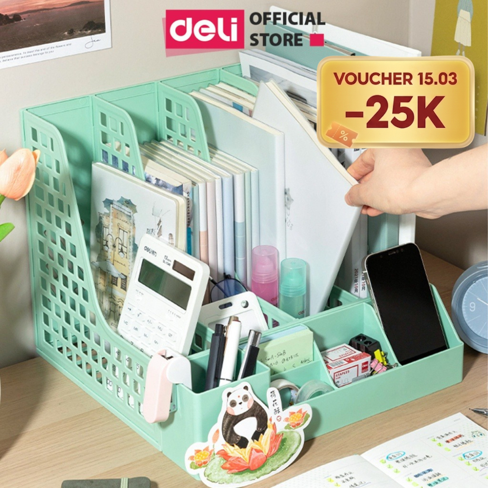 [VOUCHER 25K] Giá Kệ Đựng Tài Liệu Deli 4 Ngăn Giá Kệ Đựng Sách Vở Hồ Sơ Giấy Tờ Văn Phòng Phẩm Nhỏ Gọn Tiện Lợi Văn Phò