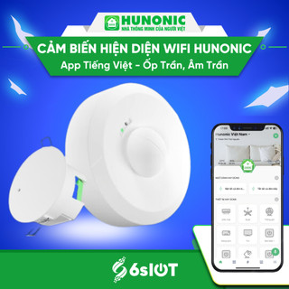 Cảm Biến Hiện Diện Ốp Trần, Âm Trần WiFi Hunonic HPR, Phát Hiện Chính Xác Người, Bật Tắt Đèn Tự Động