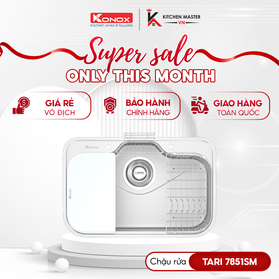 Chậu Rửa Bát Konox Tari 7851SM - Kiểu Dáng Hiện Đại Dùng Hằng Ngày