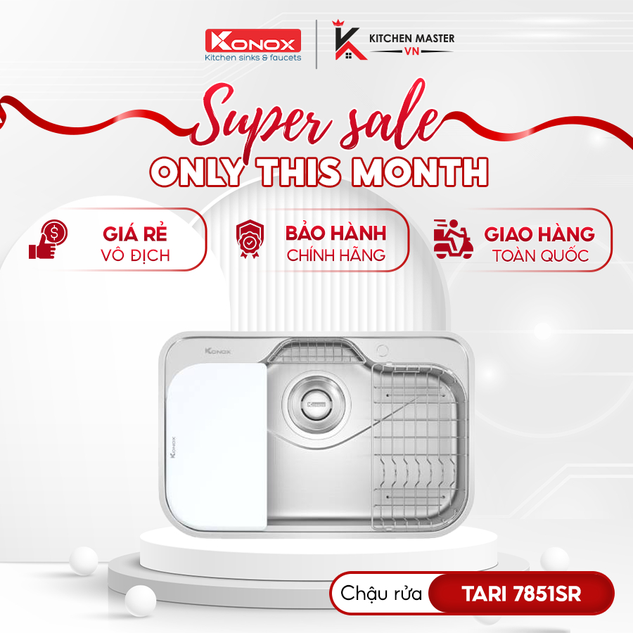 Chậu Rửa Bát Konox Tari 7851SR Basic/Full – Thiết Kế Thông Minh Tiện Lợi