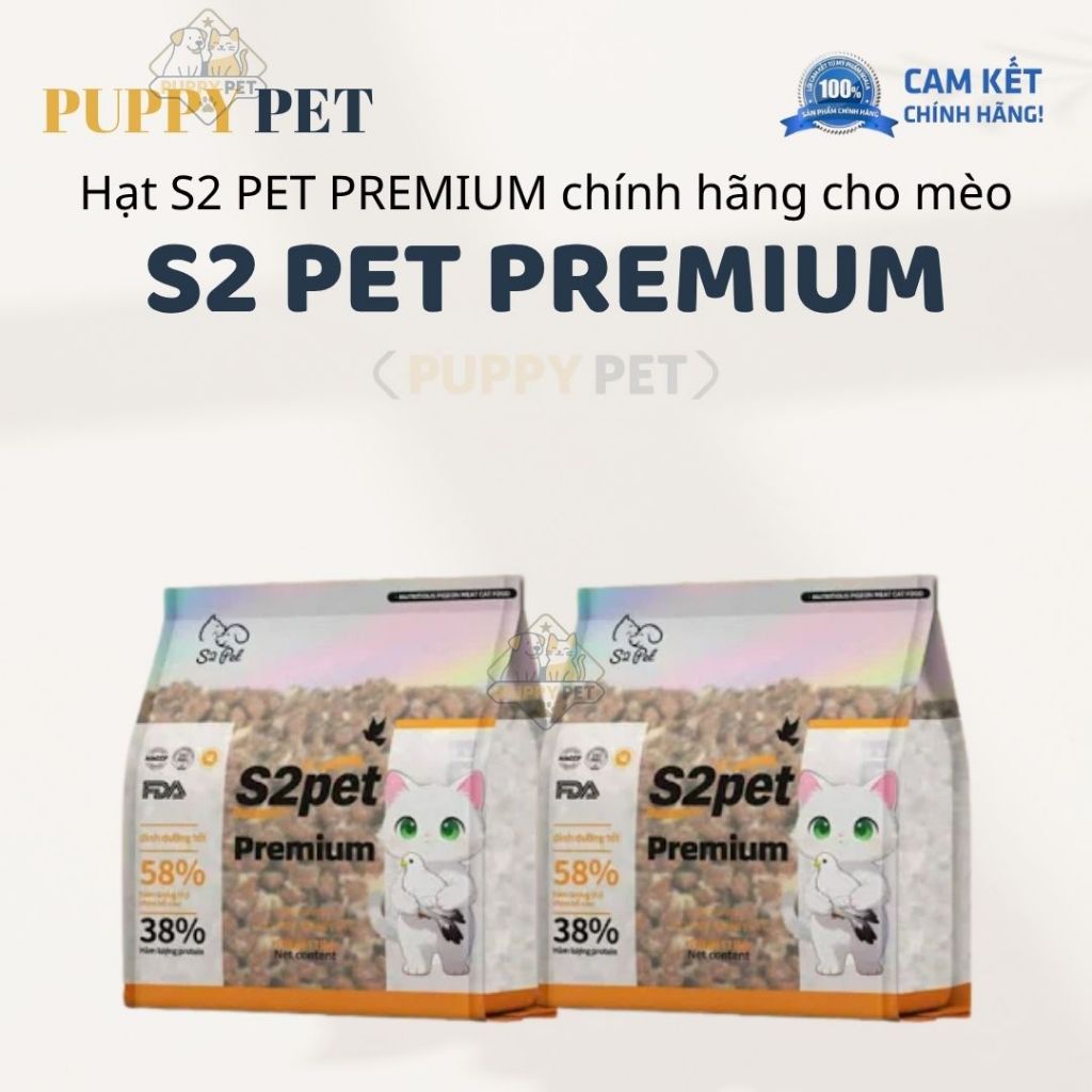 Thức Ăn Hạt Cho Mèo S2 PET S2 Premium Gói 1kg Siêu Topping Ruốc Cho Mèo Mọi Lứa Tuổi