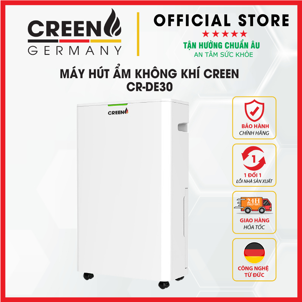 [Giảm 12% SPayLater] Máy hút ẩm không khí CREEN CR-DE 25 Lít , 30 Lít - Bảo hành 12 tháng