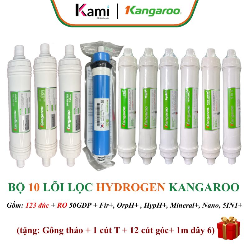Combo 10 Lõi Lọc Nước Kangaroo Dòng Hydrogen (Model KG10A4, KG100HK, KG10A12, KG10A4VTU,...)