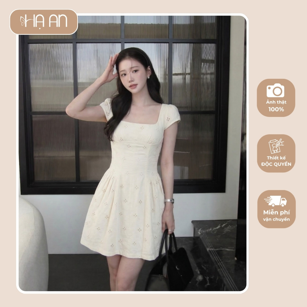 HẠ AN - Váy "Mộc Trà" (CÓ BIGSIZE) dáng lỡ, đầm nữ thiết kế tiểu thư thanh lịch