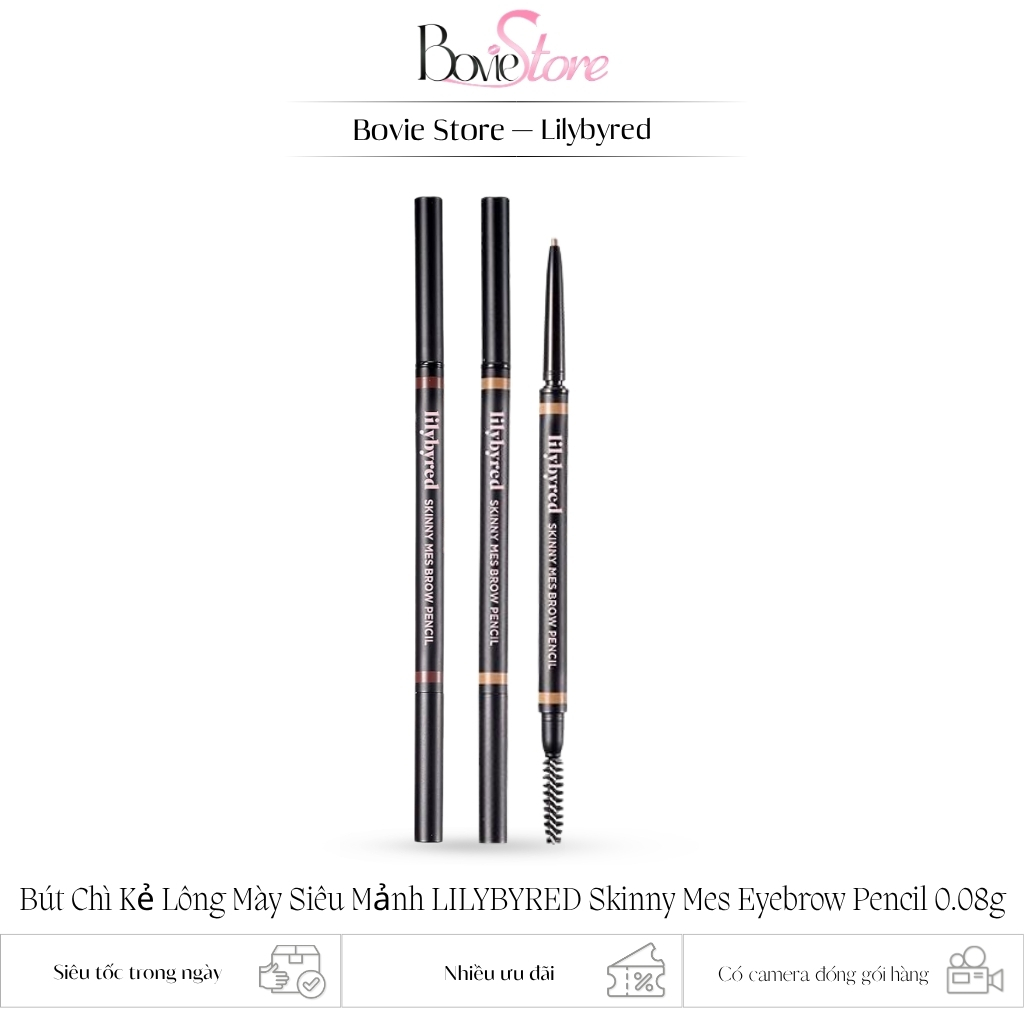 Bút Chì Kẻ Lông Mày Siêu Mảnh LILYBYRED Skinny Mes Eyebrow Pencil 0.08g