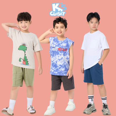 Quần Đùi Bé Trai K'S CLOSET Chất Liệu Cotton Thoáng Mát, Kiểu Dáng Năng Động KT111THS/KT147THS/OL20FOS/E041FIS/E020SIS