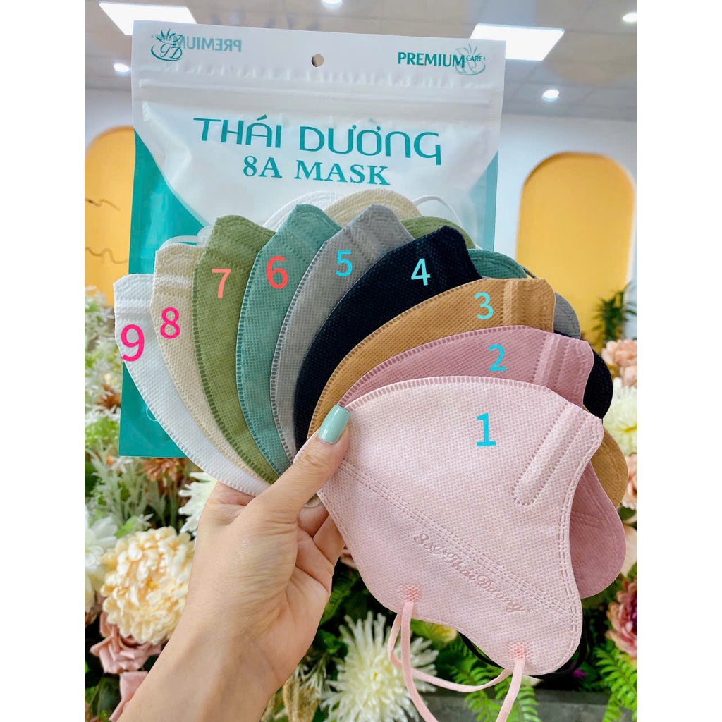 Khẩu trang 8A Thái Dương hàng 4 lớp phom to che kín mặt Chống nắng, Chống Bụi,Tia UV ( Combo 100 cái