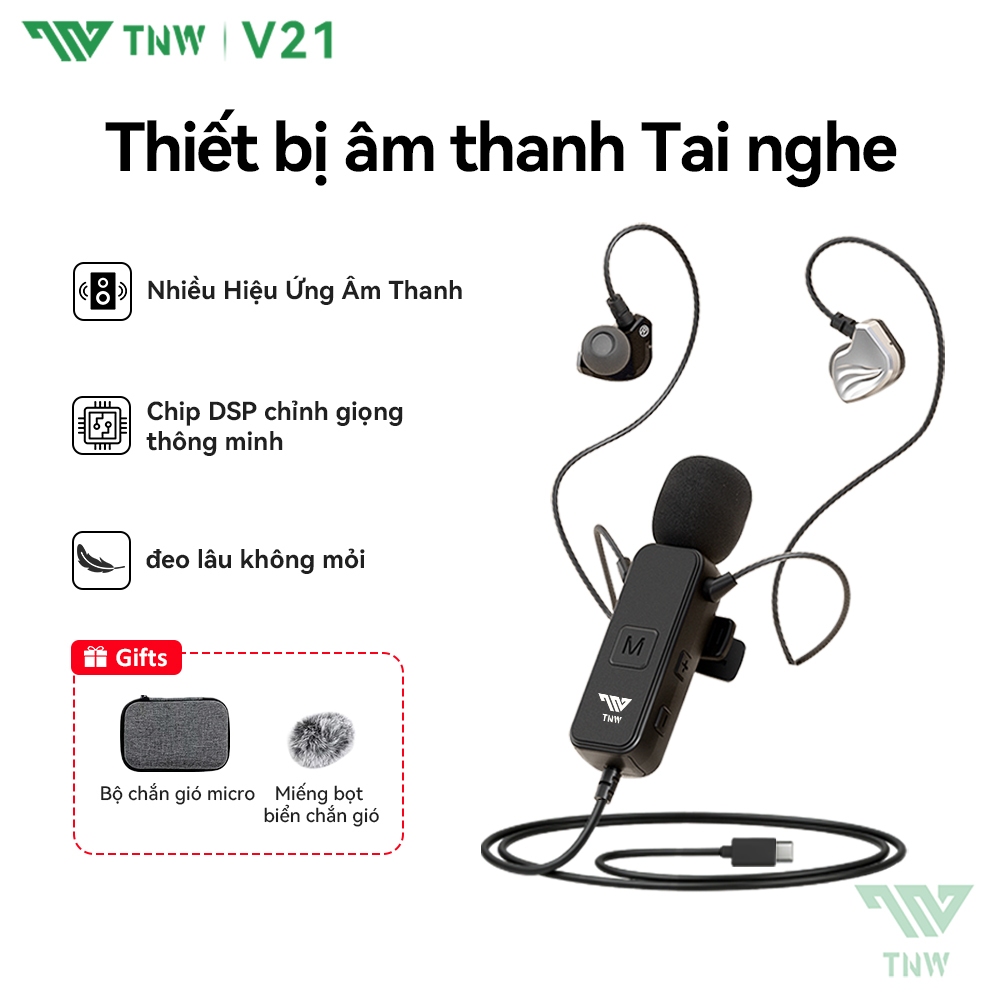 TNW V21 Tai nghe Gaming tích hợp Sound Card Hi-Fi cao cấp, monitor âm thanh, phù hợp Livestream Kara