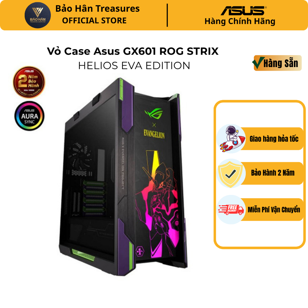 Vỏ Case Asus GX601 ROG STRIX HELIOS EVA EDITION  (BLACK/ SP005918) - Hàng Chính Hãng