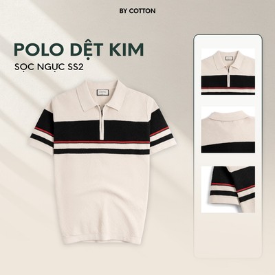 Áo Polo Nam Cao Cấp Dệt Kim By Cotton Sọc Ngực SS2 - Luôn Tặng Hộp Đóng - BY COTTON