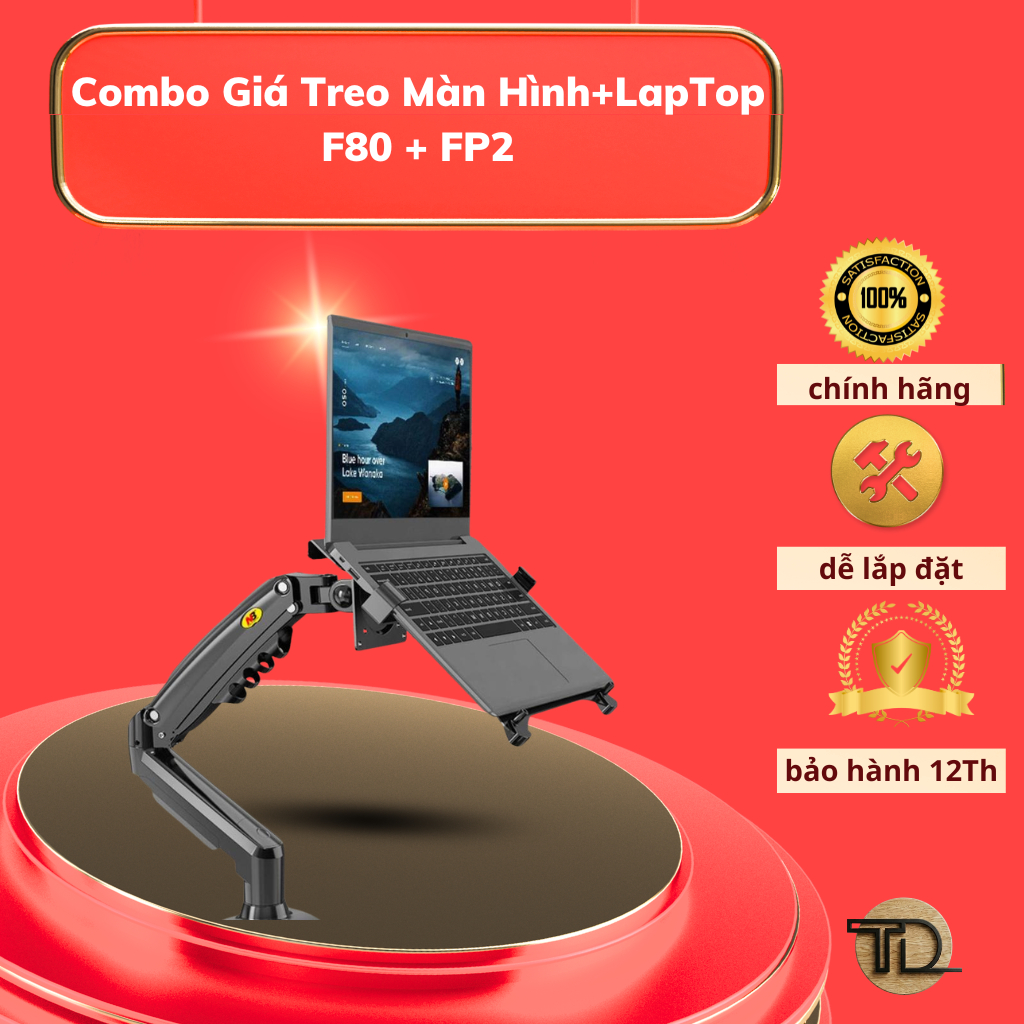 Combo giá treo "màn hình - laptop" NB F80 - FP2/Gía Đỡ Kẹp LapTop - Máy Tính Bảng 10 - 17 inch