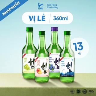 Nước Trái Cây Soju HIM Nhập khẩu Hàn Quốc Chai 360ml đủ 6 vị