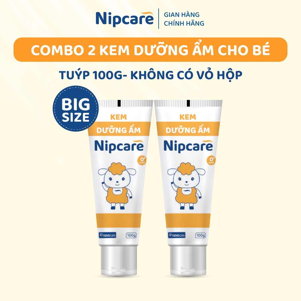Combo 2 tuýp Kem dưỡng ẩm cho bé Nipcare 100g- dưỡng ẩm, làm mềm và làm dịu da, kem nẻ cho bé