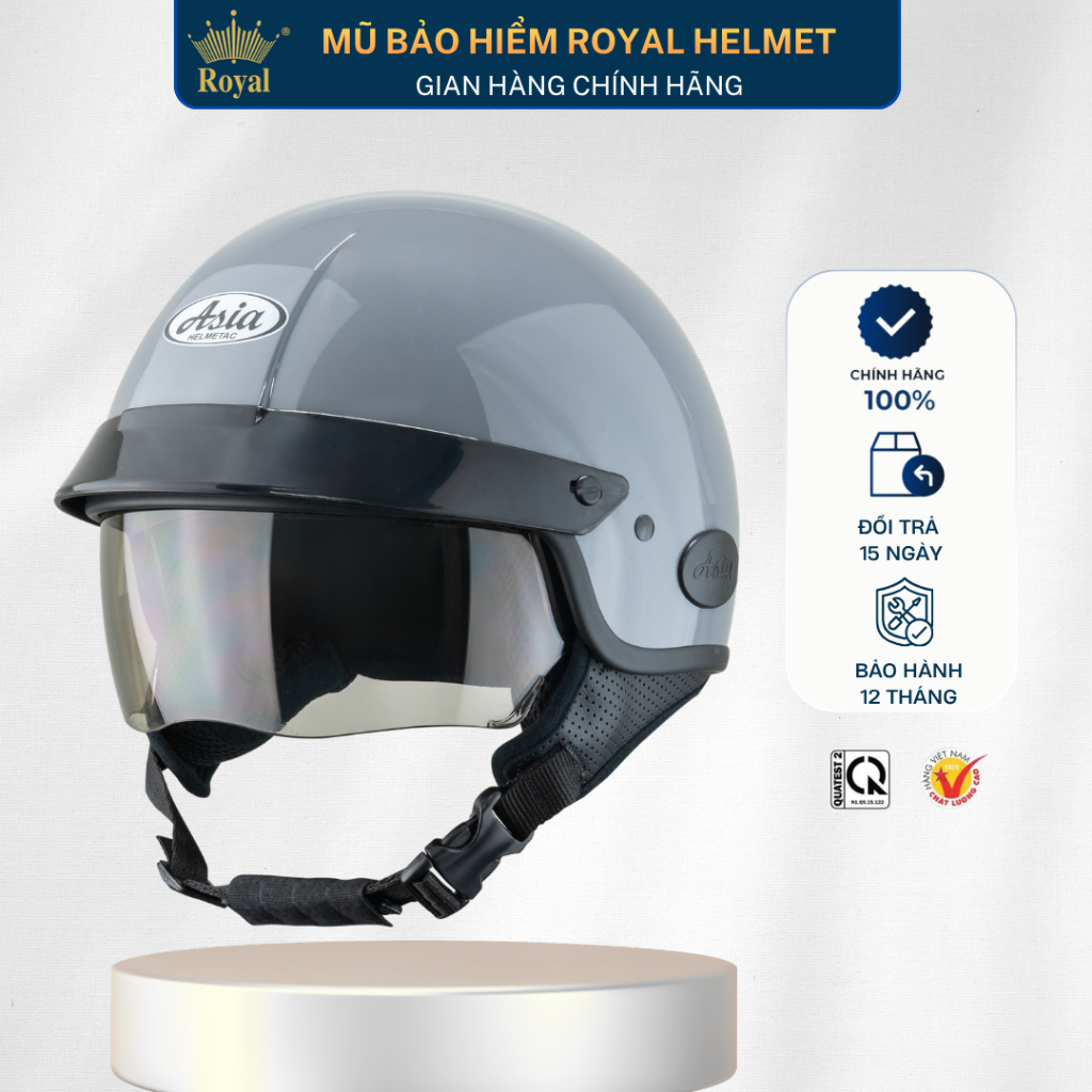 Mũ Bảo Hiểm Kính Âm Chính Hãng Asia MT-139 Cho Nam Nữ Size L/XL