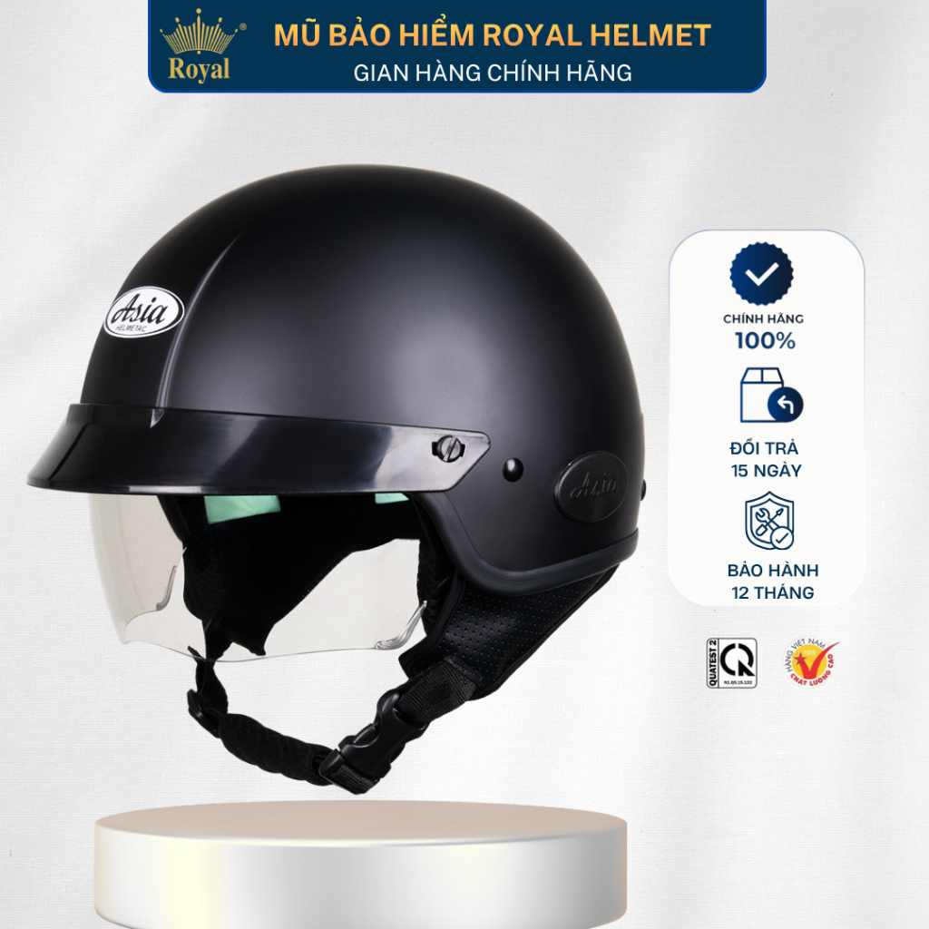 Mũ Bảo Hiểm Asia MT-139 Hợp Nam Nữ Bảo Hành 12 Tháng