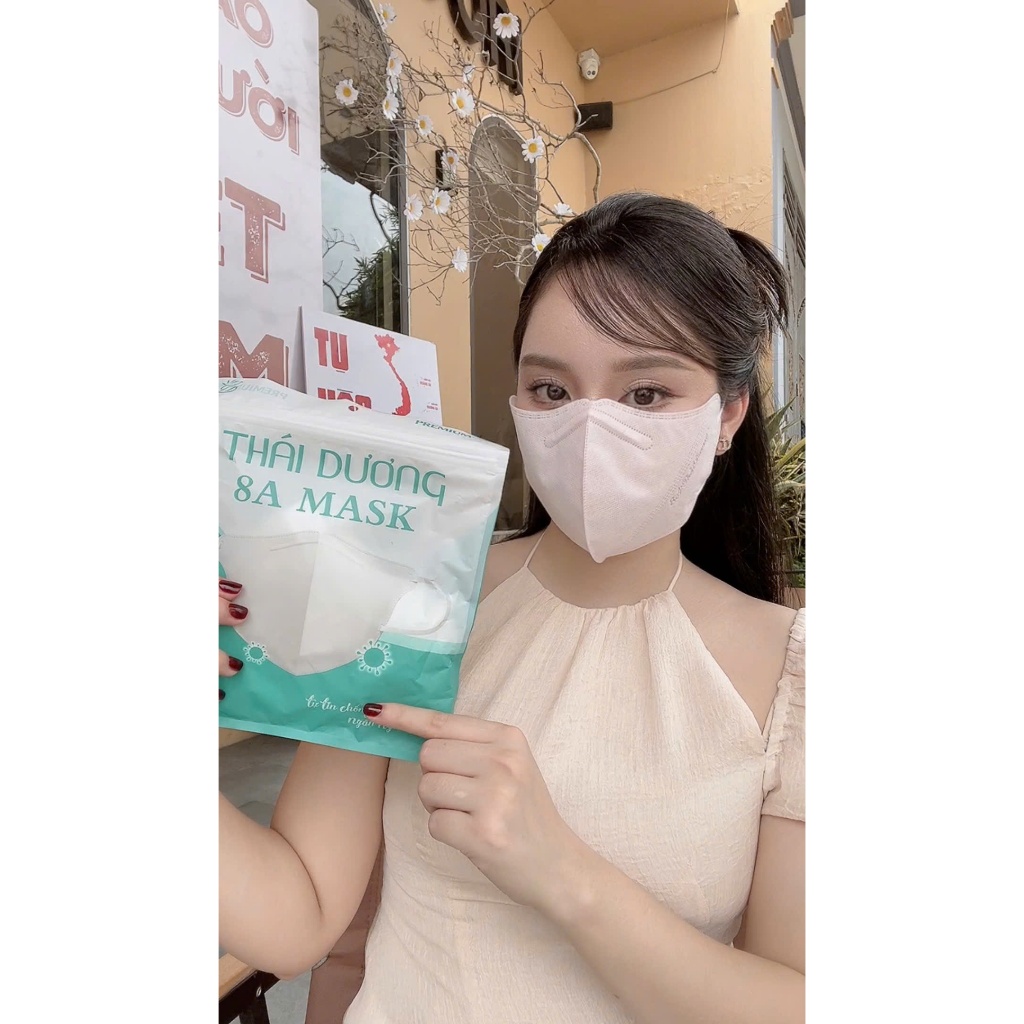 ( Combo 200 cái ) Khẩu trang 8A Thái Dương hàng 4 lớp phom to che kín mặt Chống nắng, Chống Bụi,Tia 
