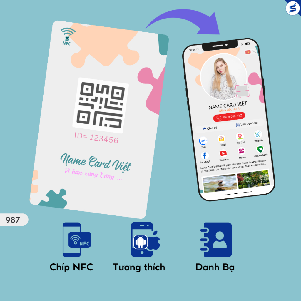 Danh bạ kỹ thuật số nfc, namecard điện tử profile cá nhân hiện đại