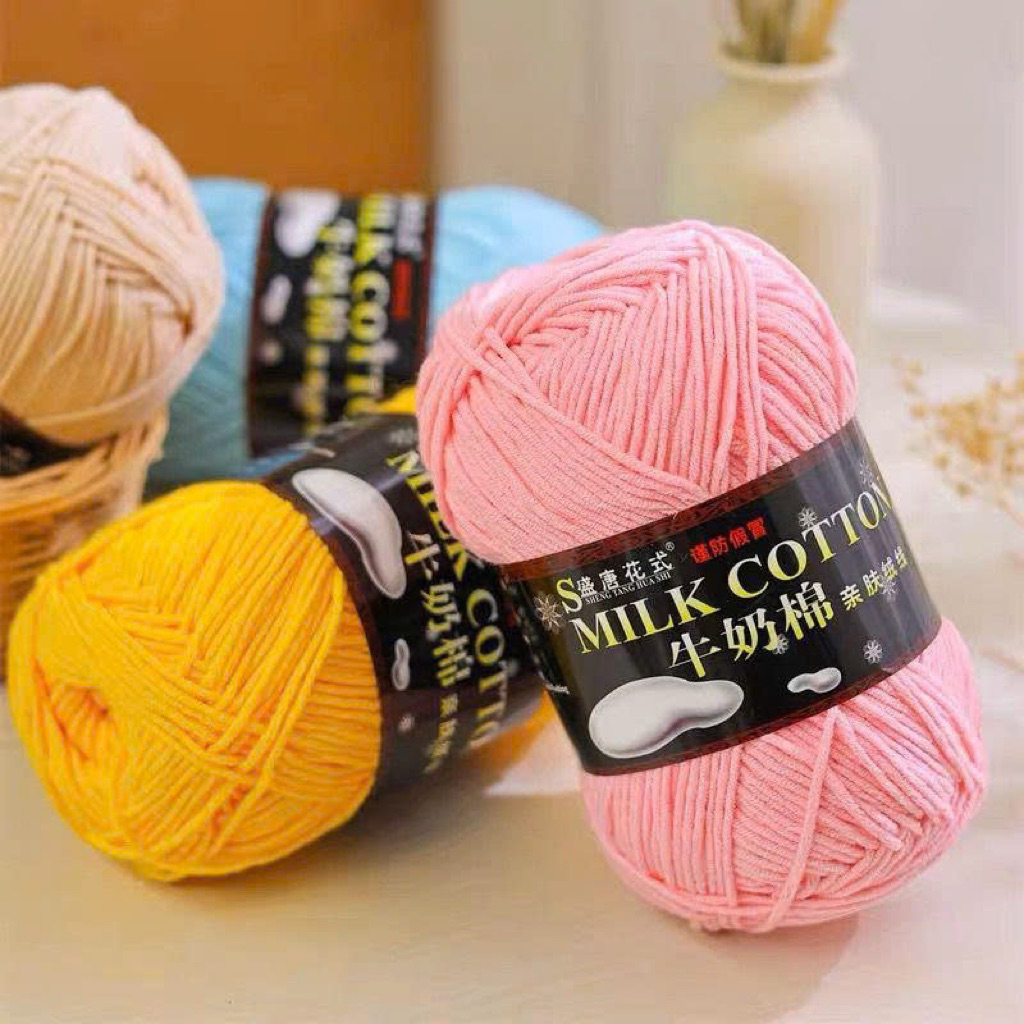 Len milk cotton 125gr_Tiệm len Beo