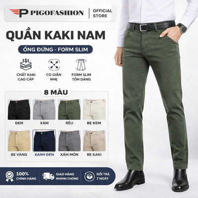 Quần dài nam chất kaki giả jean kiểu dáng co giãn nhẹ PigoFashion SPMQKKJ01