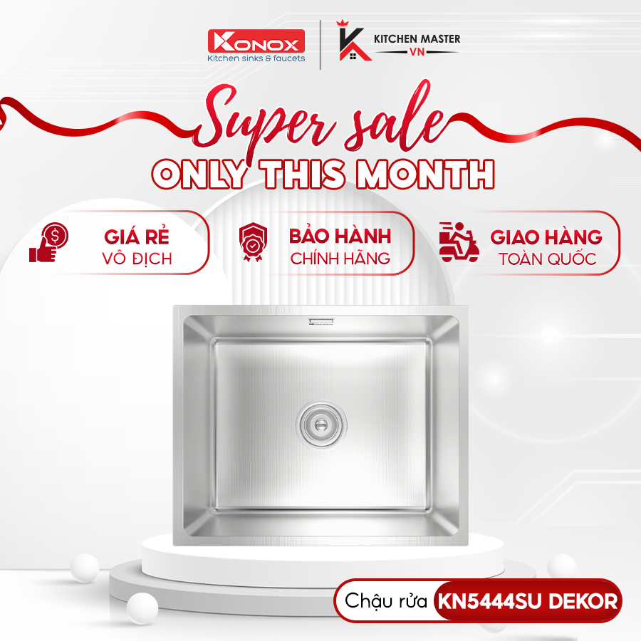 Chậu Rửa Chén Konox Dekor KN5444SU – Phong Cách Hiện Đại Dễ Phối Thiết Bị Bếp