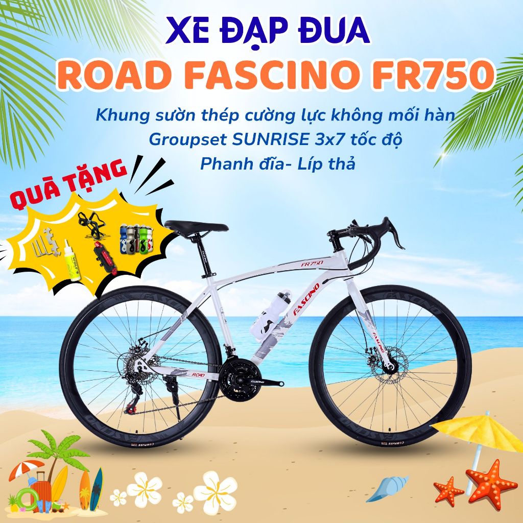 Xe Đua Fascino FR700 PRO và FR750 Khung Thép không mối hàn chống rỉ Xe Đạp RoadBike Tay Cong Giá Rẻ