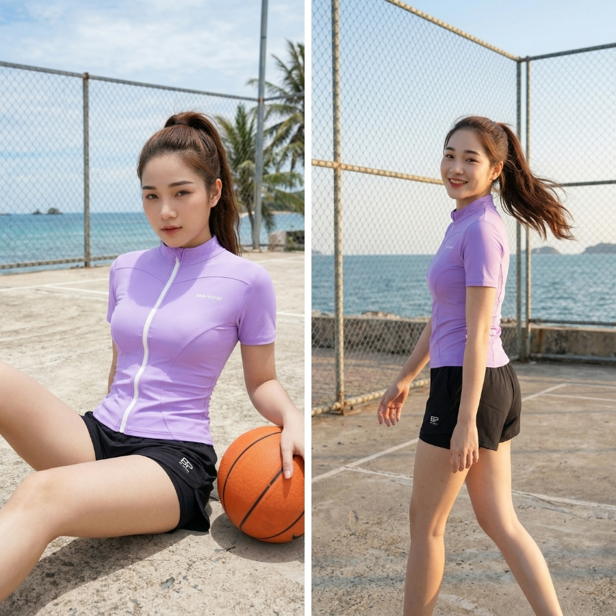 Quần bơi nữ BIKINI PASSPORT kiểu ngắn hai lớp - màu Đen - BS1015_BL | BigBuy360 - bigbuy360.vn