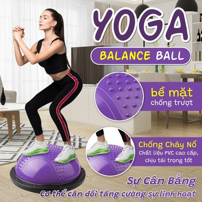 BG Bóng tập YOGA bóng GAI Purple 58x20 tập thể lực thăng bằng BALL BALANCE Bosu