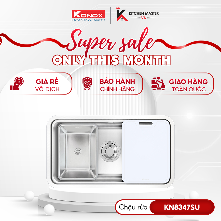 Chậu Rửa Chén Konox KN8347SU – Kiểu Dáng Tinh Gọn Phù Hợp Nhiều Bếp