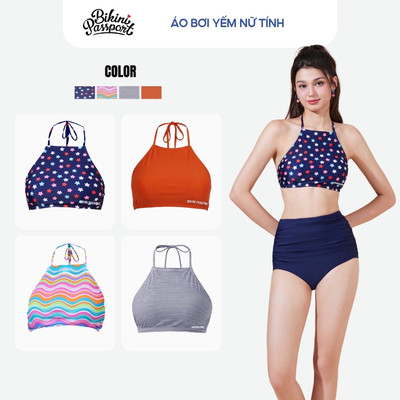 Áo bơi LẺ Nữ BIKINI PASSPORT kiểu dáng yếm - màu Xanh - BSV214_SAO