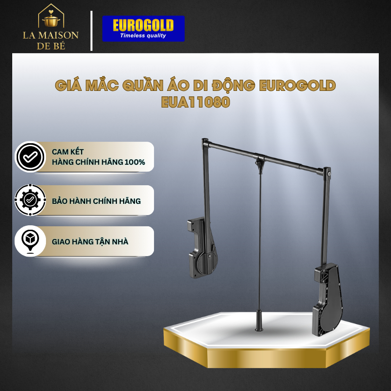 Giá Mắc Quần Áo Di Động Eurogold EUA11080 – Khung Hợp Kim Nhôm – Cơ Chế Nâng Hạ Thông Minh – LMS