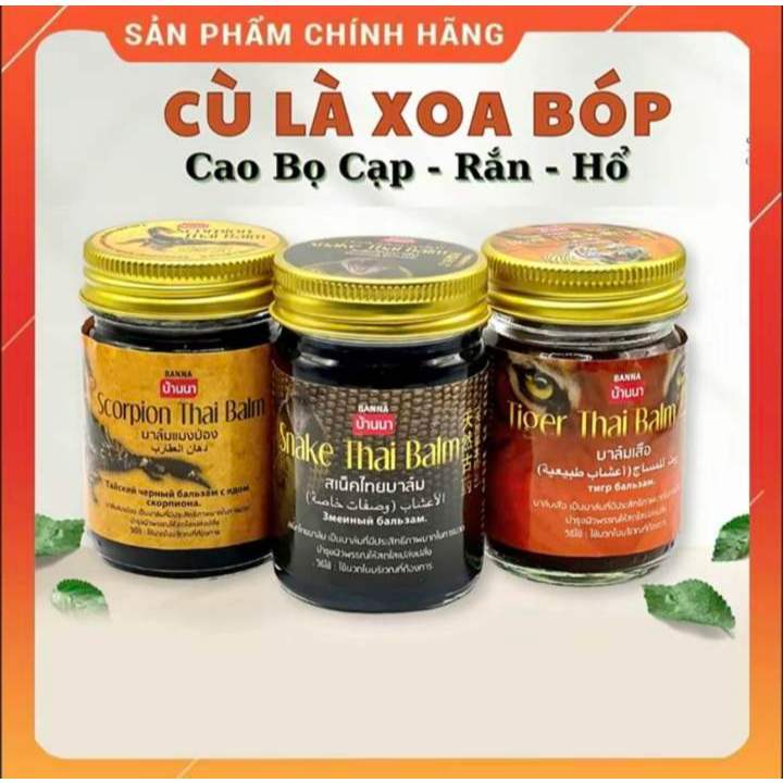 Dầu Cù Là Hổ-Rắn-Bọ Cạp 50g Giảm Đau Nhức Hiệu Quả Dầu Xoa Bóp Massage Thái Lan Từ Thảo Dược Tự Nhiên