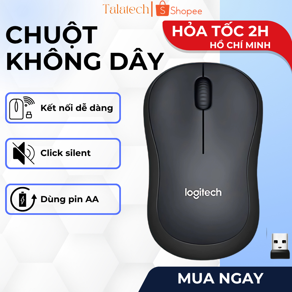 Chuột không dây Logi M220 , Chuột máy tính kết nối kép- chống ồn phù hợp đa thiết bị | BigBuy360 - bigbuy360.vn