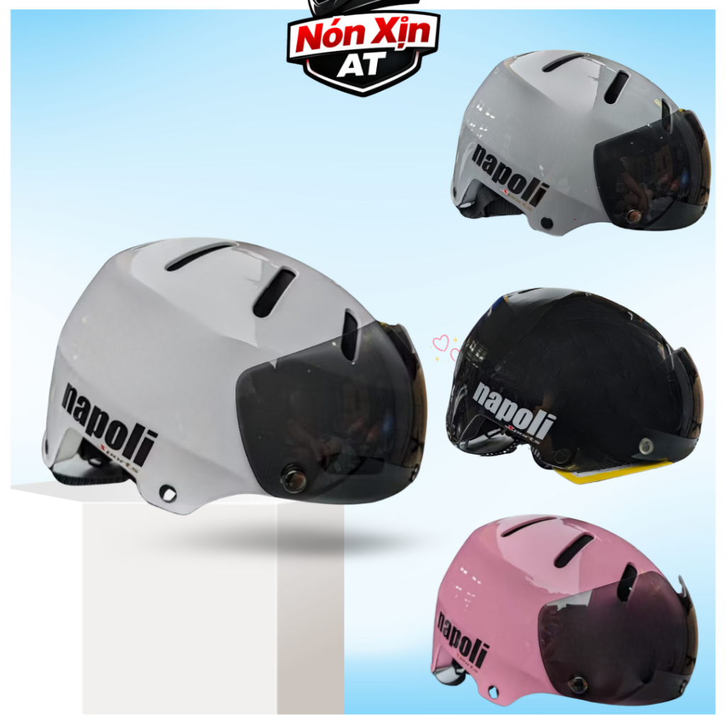 Mũ Bảo Hiểm Napoli Chính Hãng Phong Cách Xe Đạp Kèm Kính - Poc 05
