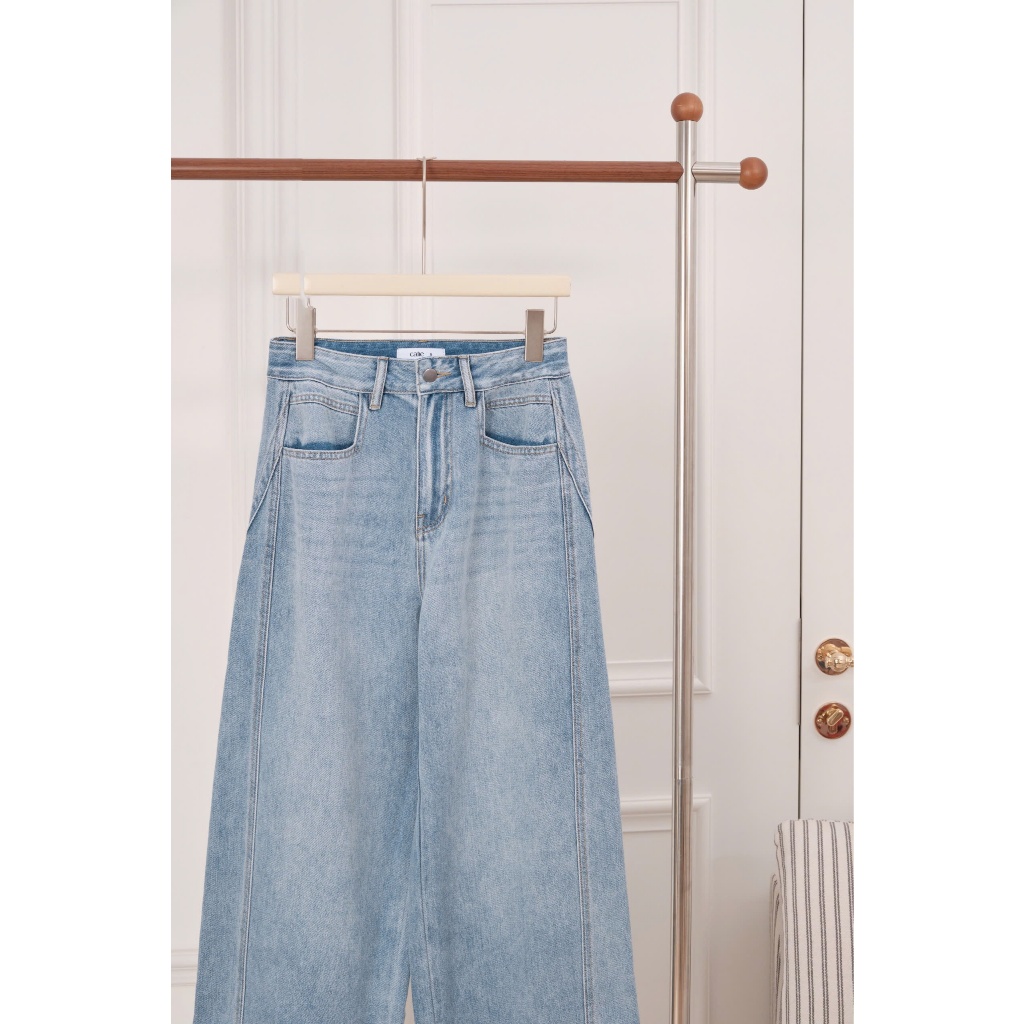 (Little Women) Quần jeans ống rộng wash màu, form basic thanh lịch, chất liệu mềm mát thời trang nữ Calie QJ071 | BigBuy360 - bigbuy360.vn
